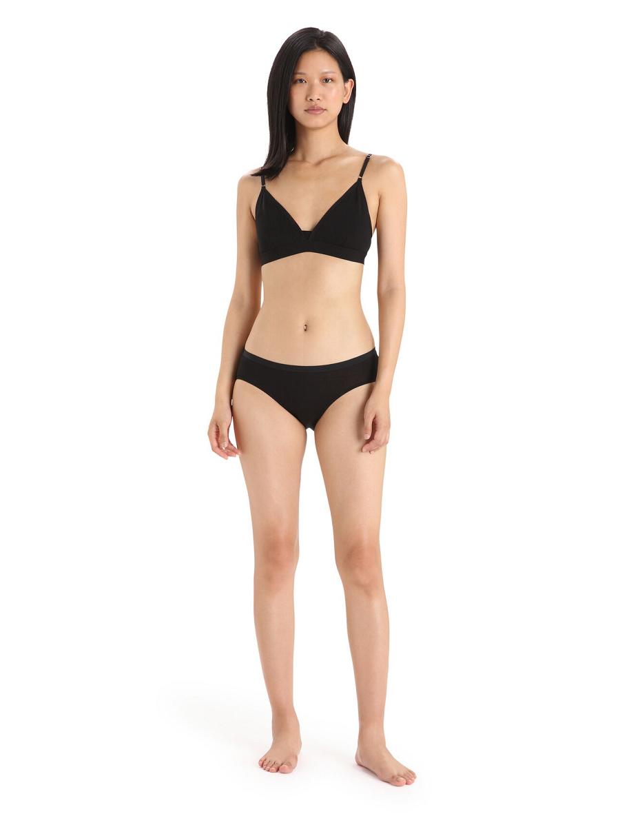 Bielizny Icebreaker Merino Siren Hipkini Briefs Damskie Czarne | PL 1218ZUTG